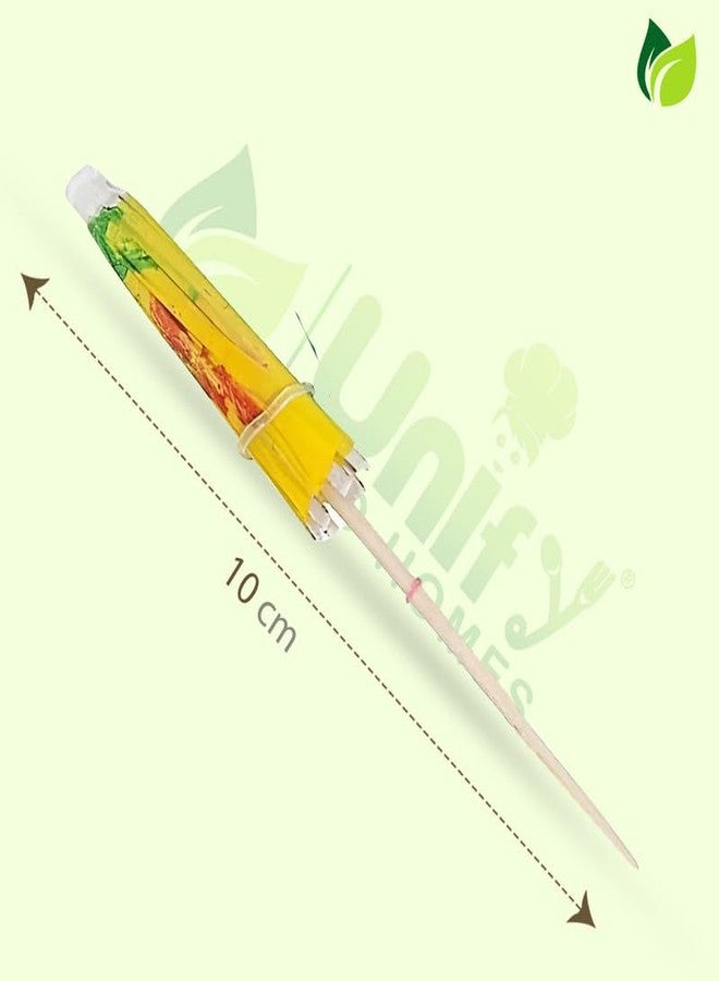 Unify EcoHomes 50 Pieces Umbrella Toothpick | Tropical Hawaiian Topper | Wooden Bamboo Luau Sticks | Cocktail Decorative | Snack Cakes Fruit Bar Café Home Party Supplies - Image 3